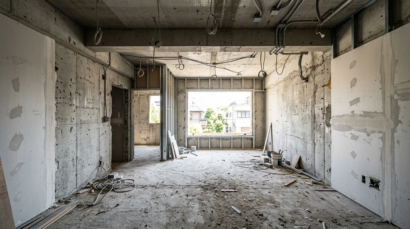 الموقع قبل التشطيب عظم